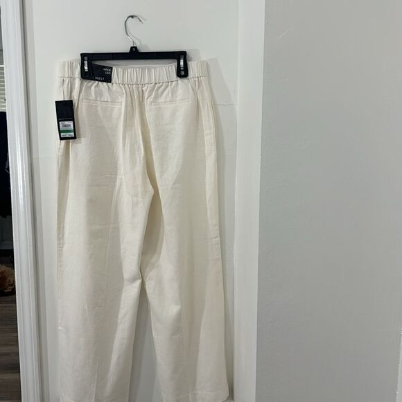 NINE WEST PANTS WIDE LEG MATERIAL LINEN AND VISCOSE NWT  SIZE L - Picture 2 of 11